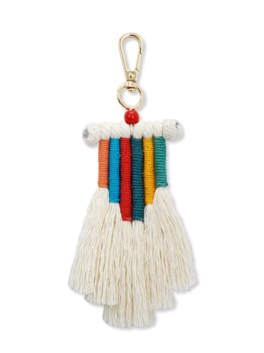 Alloy Bead Cotton Rope Tassel Bohemia Hand-Woven  Bag Pendant