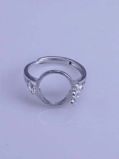 925 Sterling Silver 18K White Gold Plated Round Ring Setting Stone size: 13*13mm