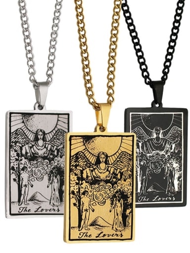 The Lover's Tarot hip hop stainless steel titanium steel necklace