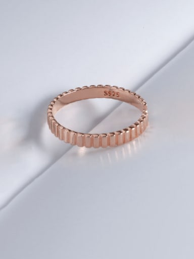 Rose Gold 925 Sterling Silver Geometric Minimalist Band Ring