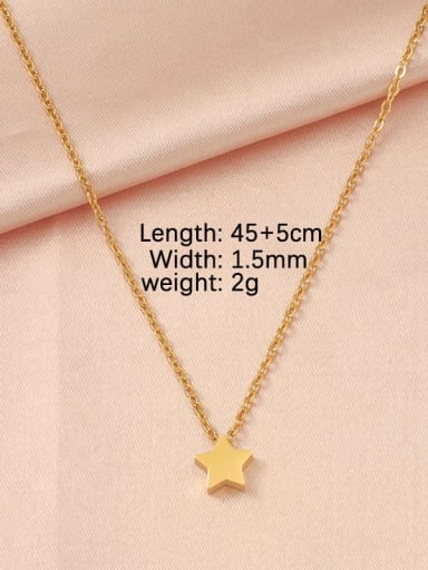 Star 18k genuine gold in the furnace Stainless steel Heart Minimalist Necklace