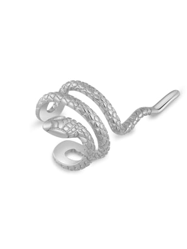 platinum 925 Sterling Silver Snake Trend Stud Earring
