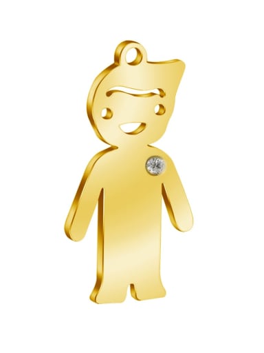 Boy - gold Color 304L Steel Boy or Girl Pendant, Width:14mm,Height:25mm