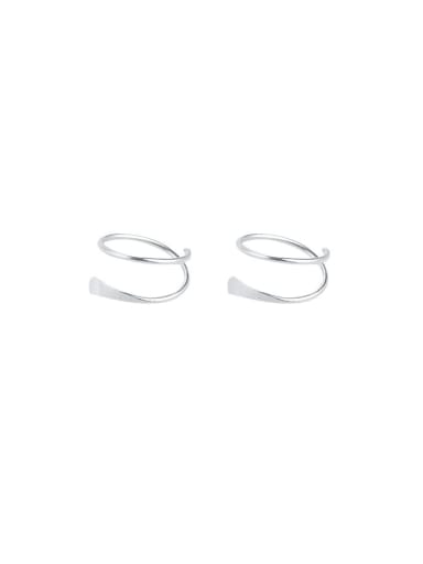 platinum 925 Sterling Silver Geometric Minimalist Hook Earring