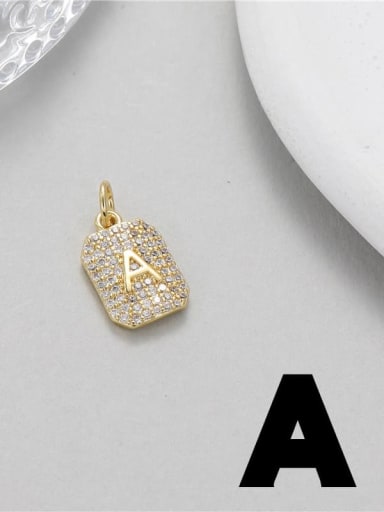 14 K gold N 0501 Brass Cubic Zirconia Minimalist English Letter Pendant