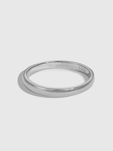 DY120847 S W NO 925 Sterling Silver Geometric Minimalist Band Ring