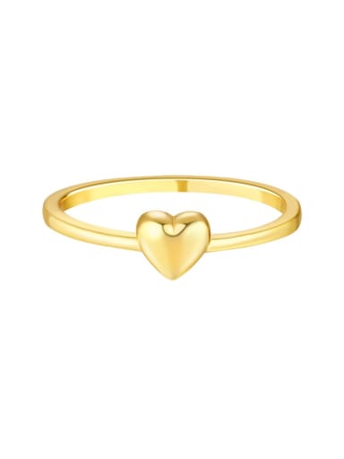 K1584 Gold US 6 925 Sterling Silver Heart Minimalist Band Ring