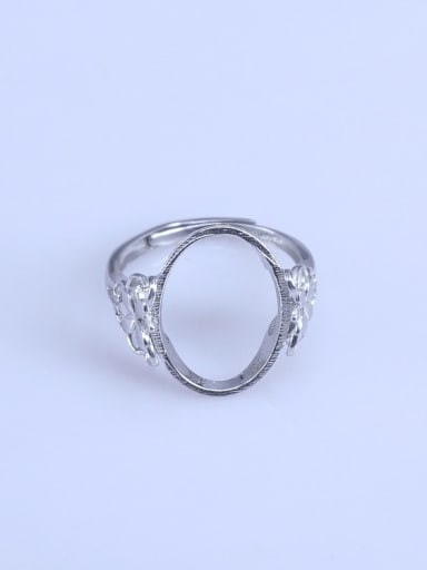 925 Sterling Silver 18K White Gold Plated Geometric Ring Setting Stone size: 9*11 11*13 12*16 13*18 15*20MM