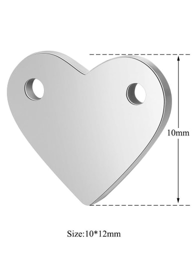 Stainless steel Heart Charm Height : 10 mm , Width: 12 mm