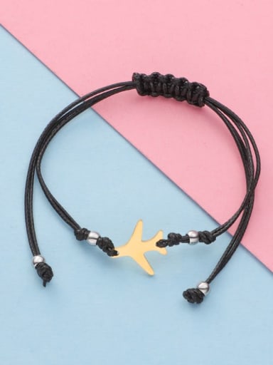 Stainless steel Braided Wax Rope airplane Trend Adjustable Bracelet