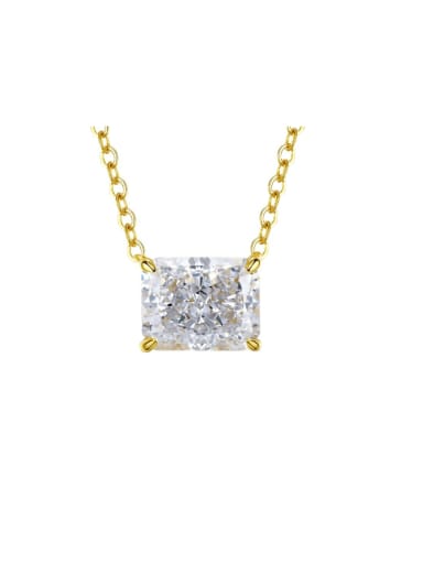 N164 Gold 925 Sterling Silver Cubic Zirconia Geometric Luxury Necklace