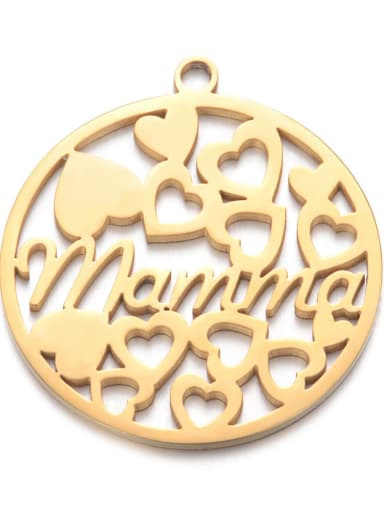 custom Stainless steel Gold Plated Message Charm Diameter : 20 mm