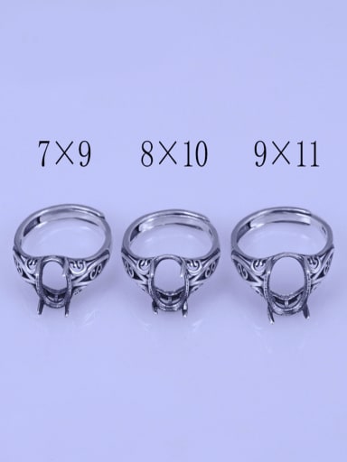 custom 925 Sterling Silver Geometric Ring Setting Stone size: 7*9 8*10 9*11mm