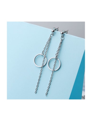 Stainless steel Ring tassel Minimalist Threader Earring