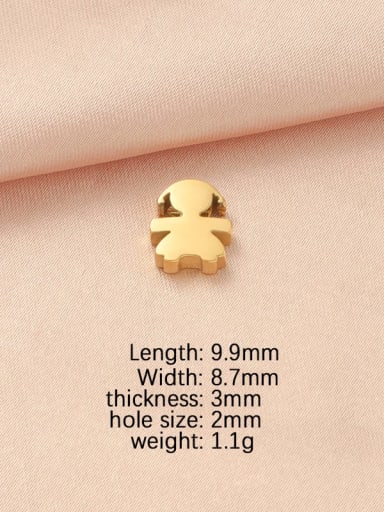 Golden girl Stainless steel Minimalist Boy and girl small hole bead pendant DIY jewelry