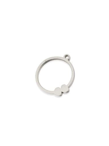 Steel 2 hearts Stainless Steel Ring Love Pendant