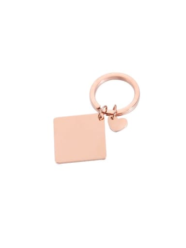rose gold Stainless steel Square Minimalist Key Chain