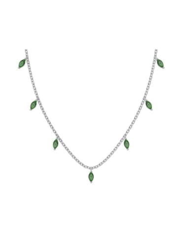 925 Sterling Silver Cubic Zirconia Water Drop Dainty Necklace