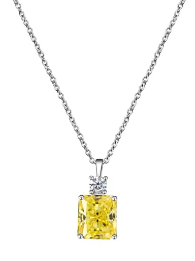 Yellow  DY190154 925 Sterling Silver Cubic Zirconia Geometric Luxury Necklace