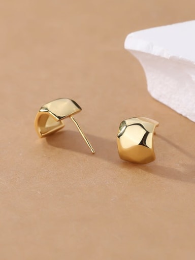 E2639 Gold 925 Sterling Silver Geometric Minimalist Stud Earring