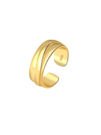 PNJ183 Gold 925 Sterling Silver Geometric Minimalist Band Ring