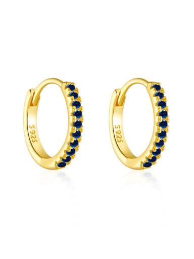 18K gold [blue] ear ring 925 Sterling Silver Cubic Zirconia Geometric Dainty Stud Earring