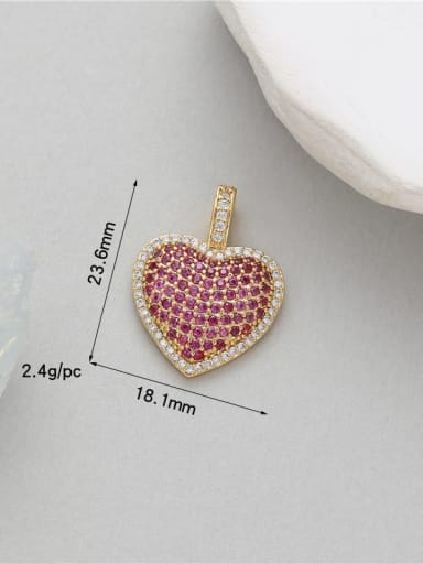 Brass Cubic Zirconia Minimalist Heart DIY Pendant