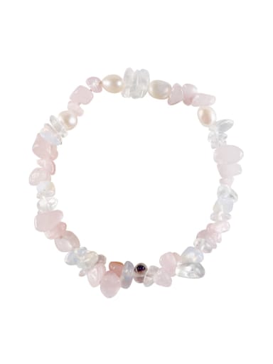 Bc68003 pink crystal white Multi Color Irregular Opal Trend Handmade Beaded Bracelet