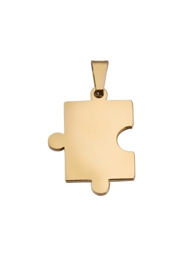Golden 1 Stainless Steel Glossy Couple Cube Puzzle Pendant
