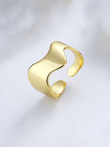 D006 Gold  3.4g 925 Sterling Silver Geometric Minimalist Band Ring