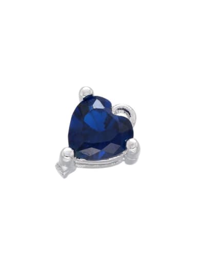 White Gold Blue Diamond Micro Inset Small Accessories Micro Inset Peach Heart Color Pendant