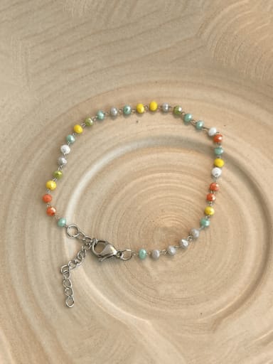 Dopamine colored bracelet Alloy Glass beads Geometric Bohemia Adjustable Bracelet