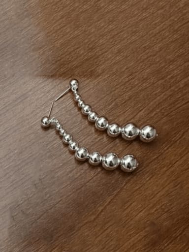 925 Sterling Silver Bead Geometric Vintage Drop Earring