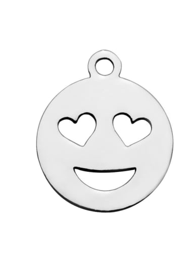 Stainless steel Heart Face Charm Height : 14 mm , Width: 12 mm