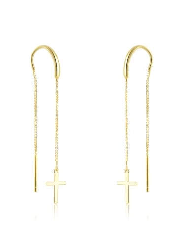 18k gold 925 Sterling Silver Tassel Trend Threader Earring