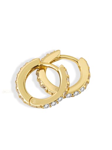 White diamond (18K gold) 925 Sterling Silver Cubic Zirconia Geometric Minimalist Huggie Earring