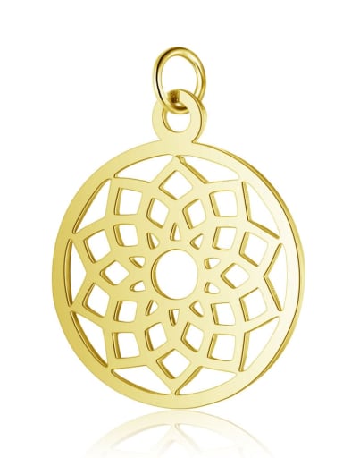 Stainless steel Round Flower Charm Height : 19 mm , Width: 26 mm