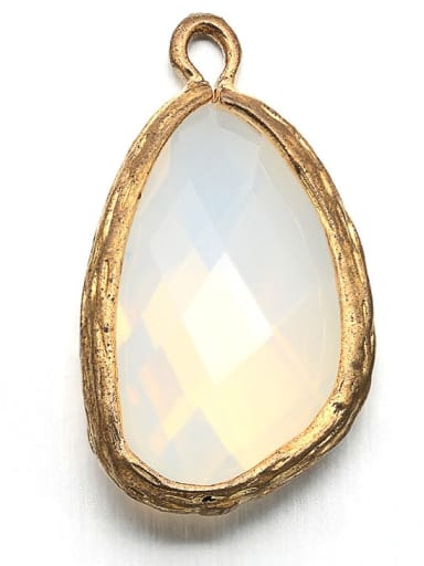 White Diamond Brass Microset Large Fancy Colored Diamond Necklace Pendant