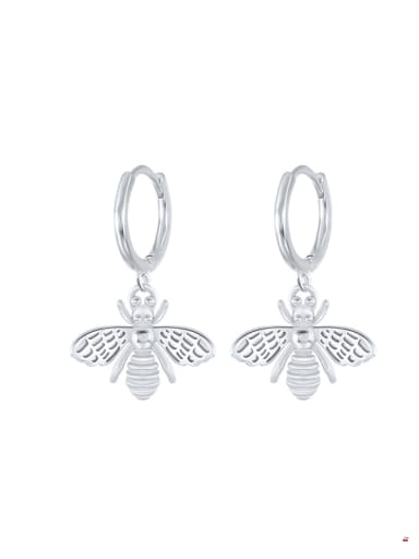 925 Sterling Silver Bee Minimalist Huggie Earring
