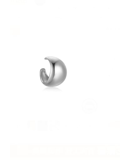 Single Platinum 925 Sterling Silver Geometric Minimalist  Single Stud Earring