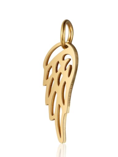 golden Stainless steel Wing Band circle Minimalist Pendant