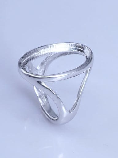925 Sterling Silver 18K White Gold Plated Geometric Ring Setting Stone size: 13*23mm