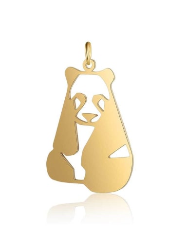 custom Stainless steel Gold Plated Panda Charm Height : 20 mm , Width: 32 mm