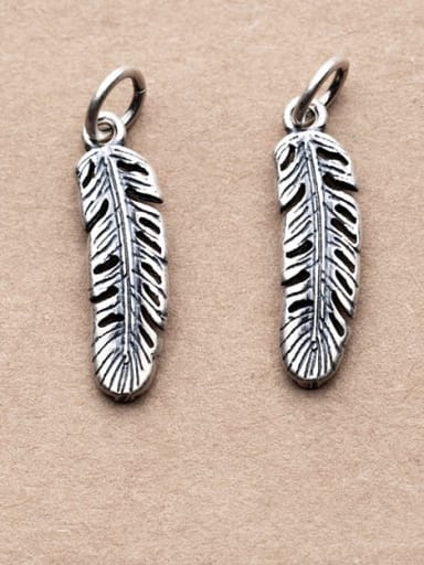 custom 925 Sterling Silver Feather Charm Height : 22 mm , Width: 6.5 mm