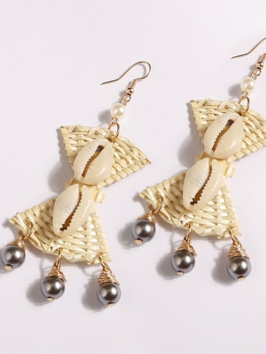 Hand-woven alloy shell bow bohemian Hand-woven drop earrings