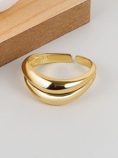 18k gold 925 Sterling Silver Geometric Minimalist Band Ring