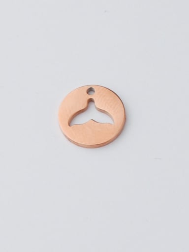 rose gold Stainless steel  fish tail medallion pendant