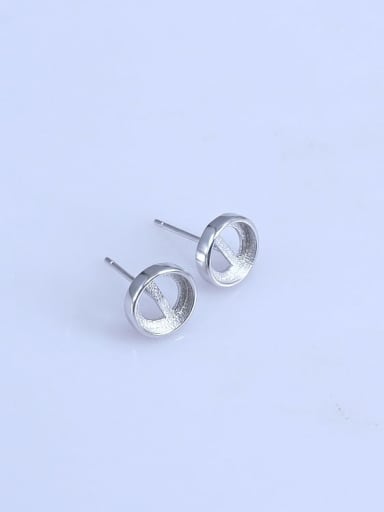 925 Sterling Silver 18K White Gold Plated Round Earring Setting Stone size: 7*7mm 6*6mm