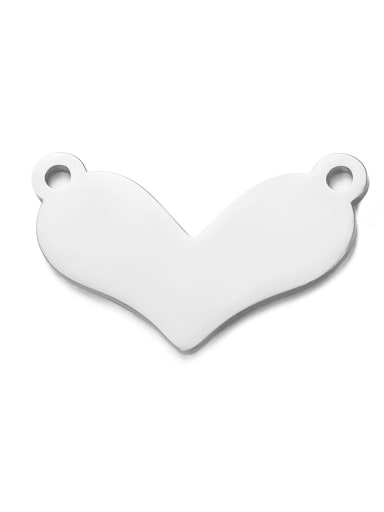 Stainless steel Heart Charm Height : 15.76 mm , Width: 25.32 mm