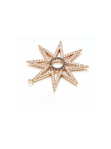 Rose Gold Copper Big Star Jewelry Accessories Micro-set Pendant 35mm*37mm